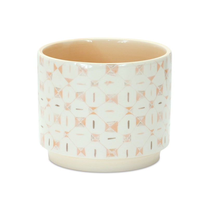 Melrose Blush Patterned Stacking Pot Set of 3 Planter, Dolomite