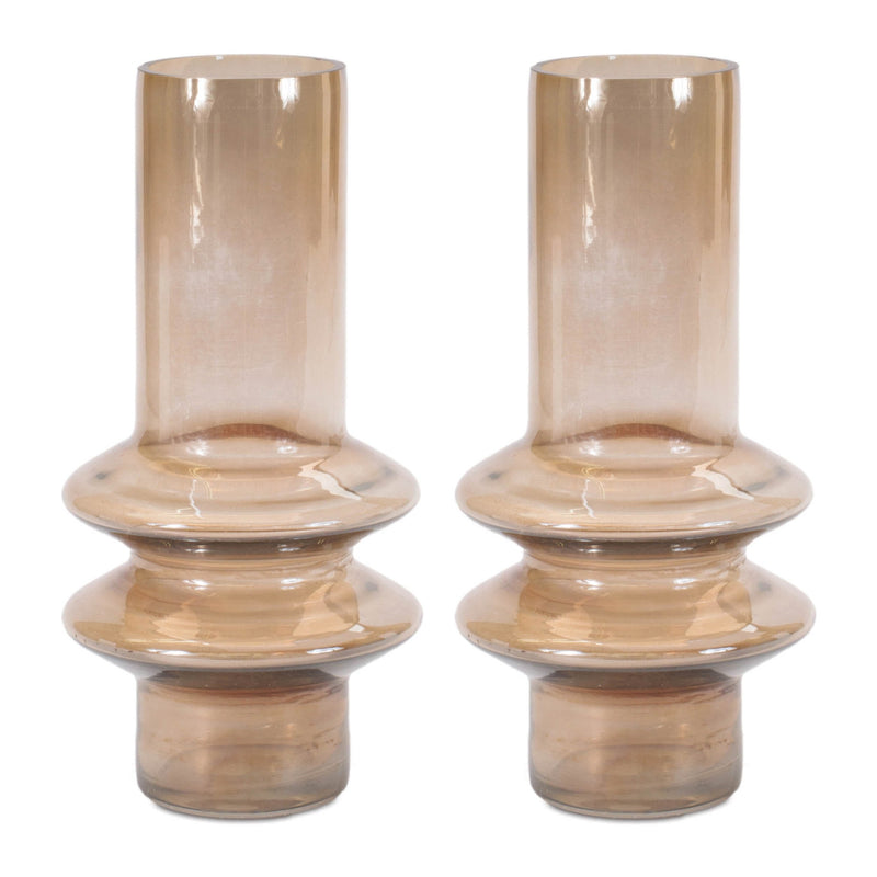 Melrose Modern Glass Cylinder Vase (Set of 2)