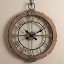 Melrose 30” Beaded Wood & Metal Wall Clock, Rustic, Farmhouse, Battery Operated