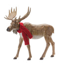 Melrose Carved Winter Moose with Scarf (Set of 2)