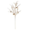 Melrose Flocked Twig Branch with Sleigh Bells (Set of 6)
