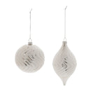 Melrose Ivory Wavy Glass Ornament (Set of 6)