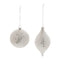 Melrose Ivory Wavy Glass Ornament (Set of 6)