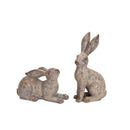 Melrose Weathered Stone Garden Rabbit Figurine (Set of 2) Multicolor