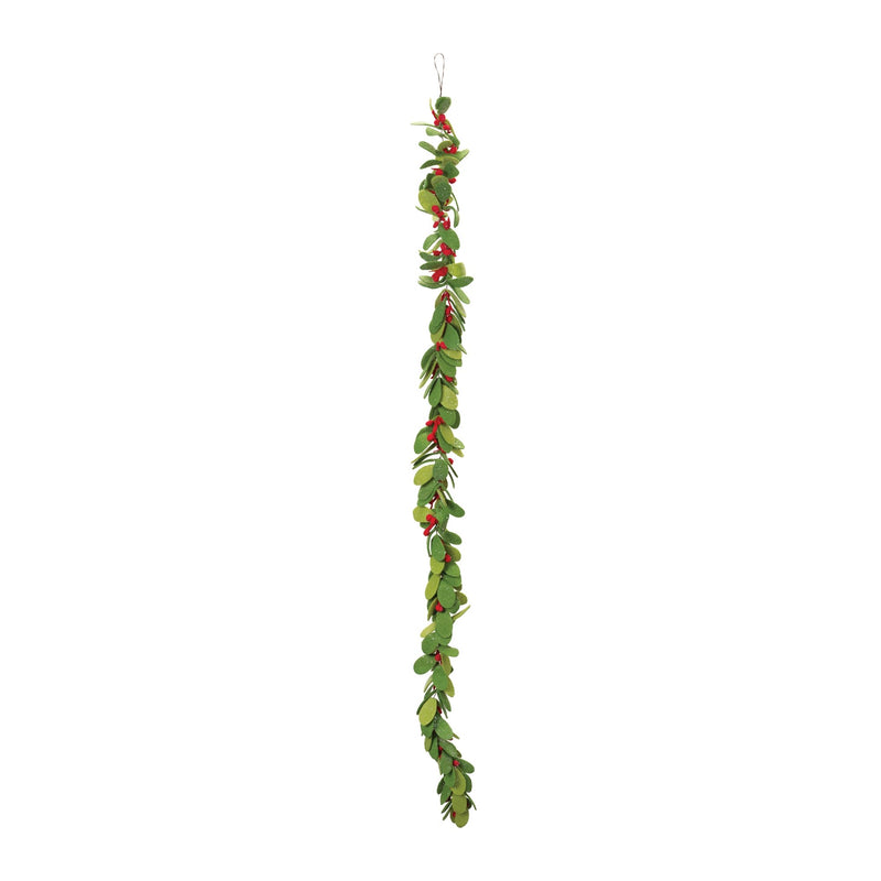 Melrose Fabric Mistletoe String Garland (Set of 2)