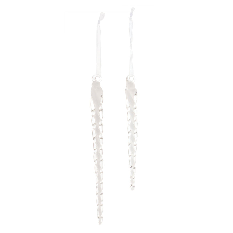 Melrose Swirled Glass Icicle Ornament (Set of 12)