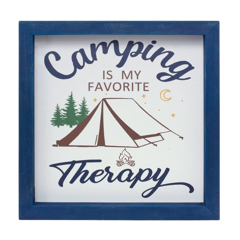 Melrose Wood Framed Camping Sentiment Sign Wall Decor, Rustic