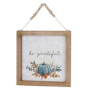 Melrose Wood Beaded Hanging Harvest Grateful Thankful Sentiment (Set of 2)