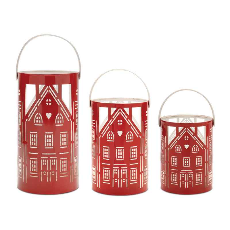 Melrose Punched Metal House Lantern (Set of 3)