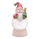Melrose LED Peppermint Santa Snow Globe (Set of 2)