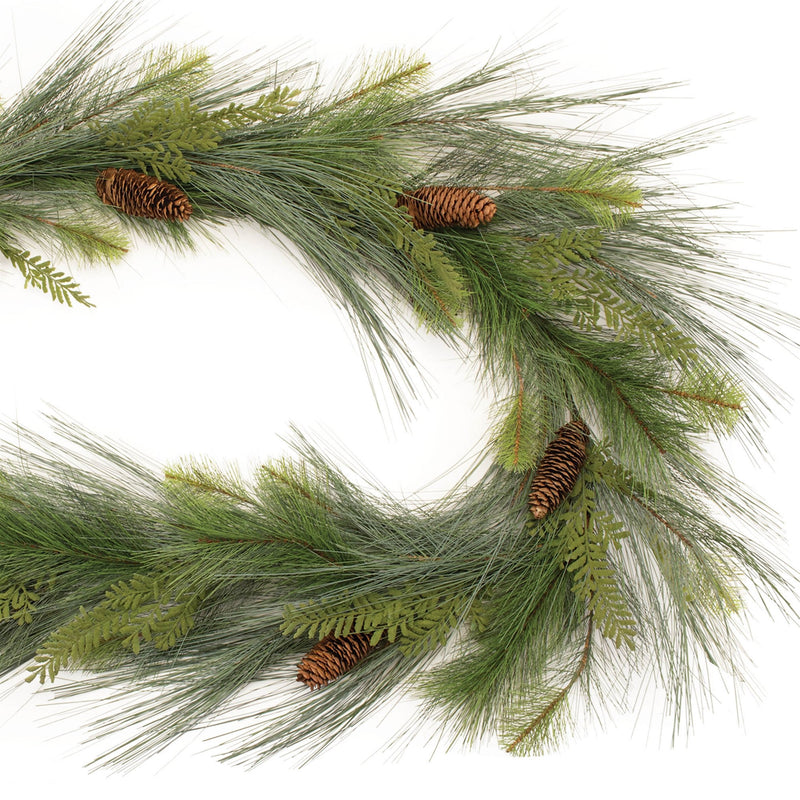 Melrose Long Needle Pine and Pinecone Garland 6'L