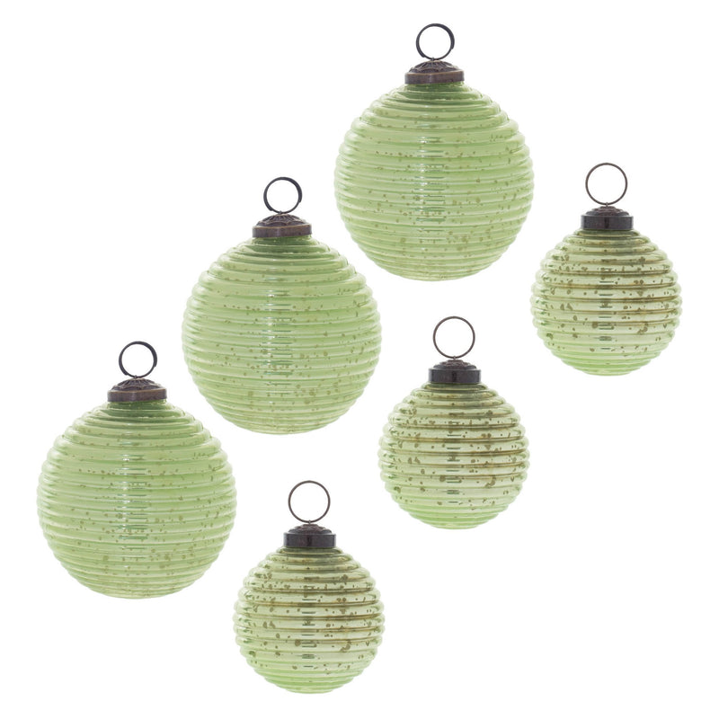 Melrose Ribbed Mercury Glass Ball Ornament (Set of 6)