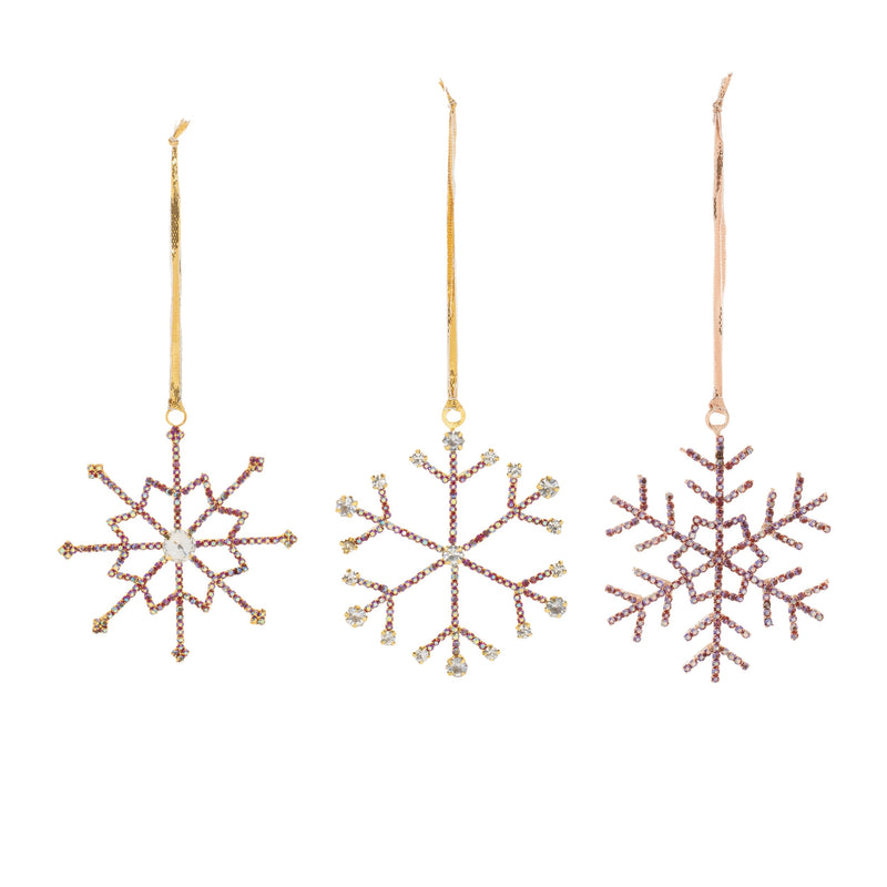 Melrose Jeweled Metal Snowflake Ornament (Set of 12)