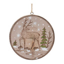 Wood Deer Tree Disc Ornament (Set of 12)