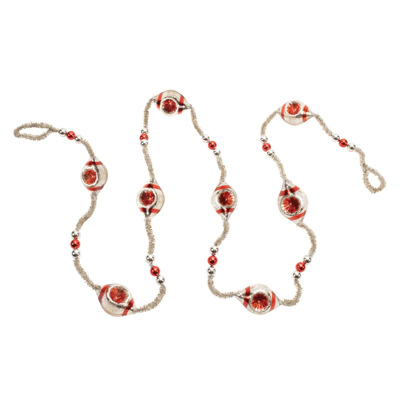 Melrose Glass Reflector Ornament String Garland 6.5"L