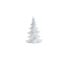 Melrose Flocked White Pine Tree with Carved Design (Set of 4)