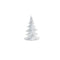 Melrose Flocked White Pine Tree with Carved Design (Set of 4)