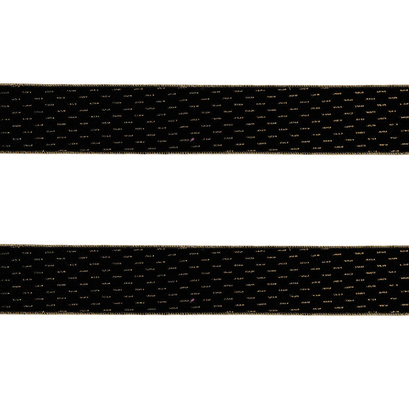 Melrose Black Wired Ribbon (Set of 2)