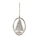 Melrose Etched Metal Pine Tree Ornament (Set of 12)
