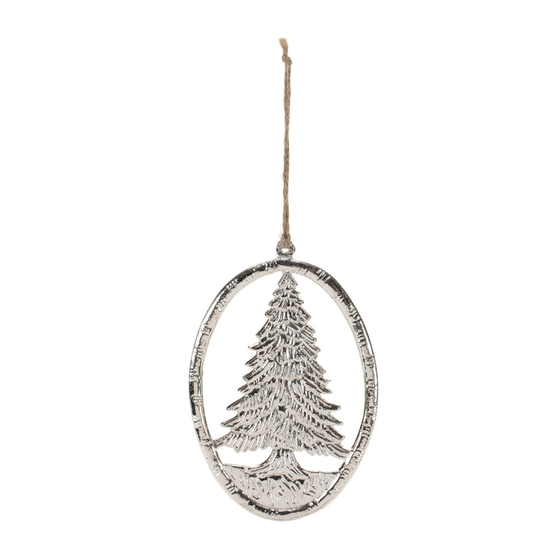 Melrose Etched Metal Pine Tree Ornament (Set of 12)
