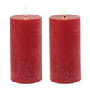 Melrose FIA Wick Red Pillar Candle (Set of 2)