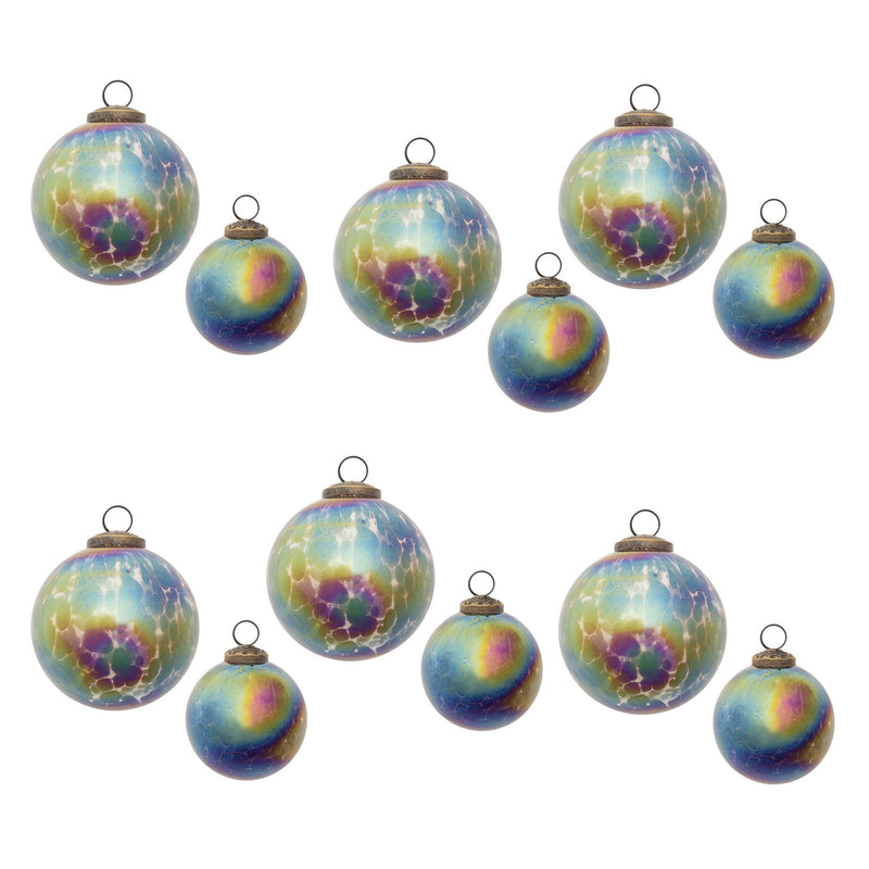 Melrose Iridescent Glass Ball Ornament (Set of 12)