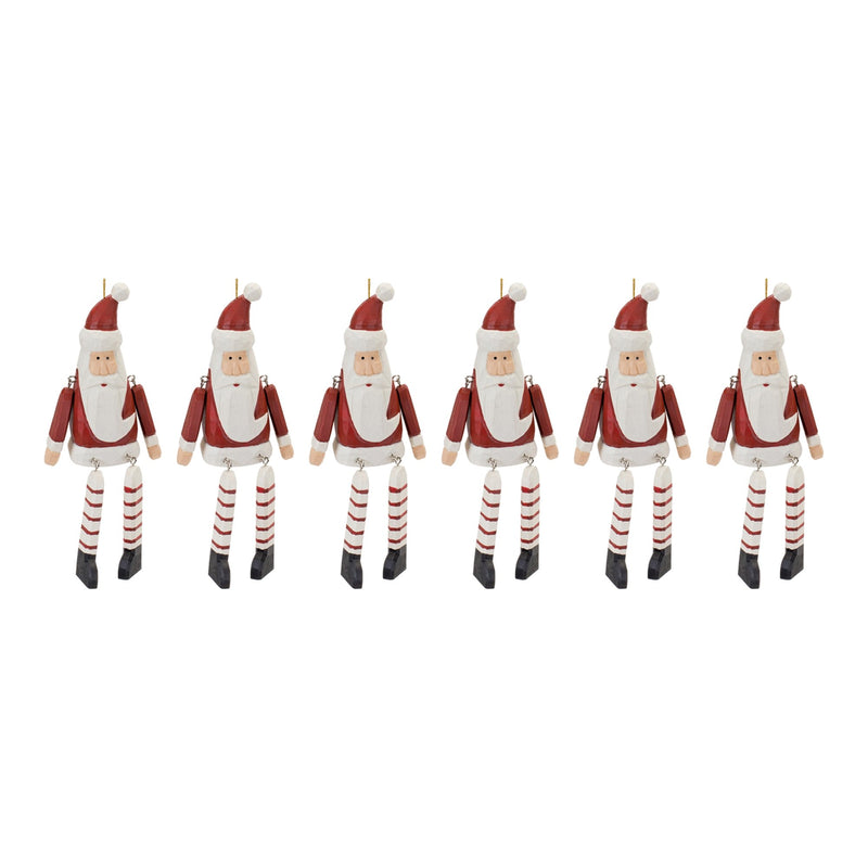 Dangle Santa Ornament (Set of 6)