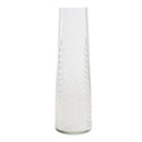 Melrose Etched Soda Lime Glass Vase 9"H