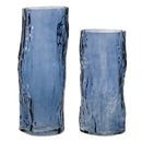 Melrose Blue Wavy Glass Vase (Set of 2)