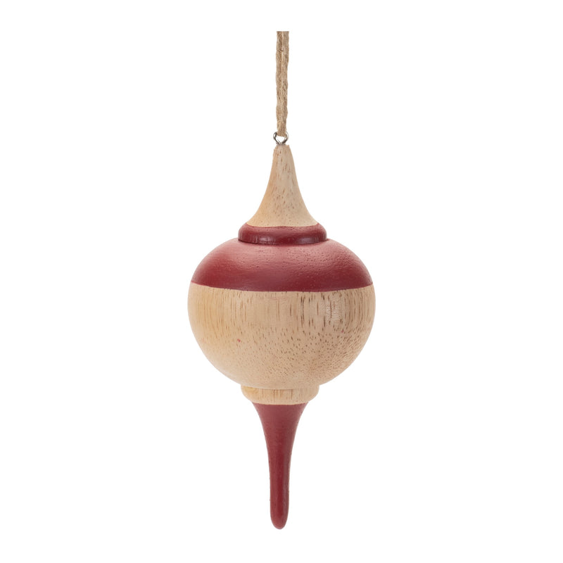 Melrose Oak Wood Top Ornament (Set of 12)