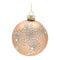 Melrose Champagne Floral Glass Ball Ornaments – Set of 12