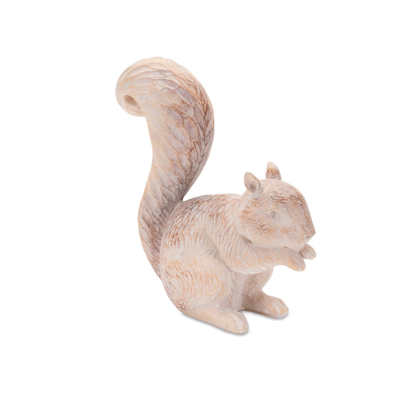 Melrose White Washed Etched Squirrel Figurine (Set of 2) Multicolor Farmhouse Po