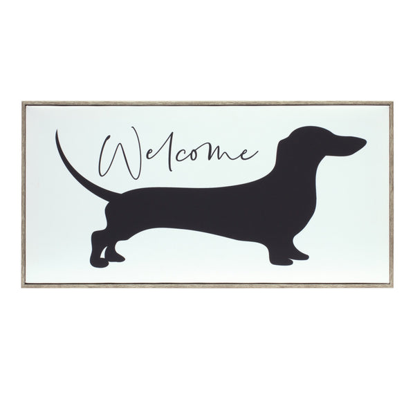 Melrose Wood Framed Dachshund Welcome Sign 19.75"L Wall Decor, Plastic