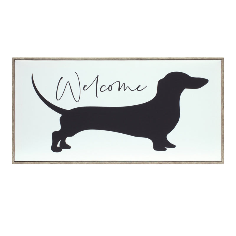 Melrose Wood Framed Dachshund Welcome Sign 19.75"L Wall Decor, Plastic