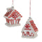 Glass Peppermint House Ornament (Set of 6)