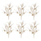 Melrose Flocked Twig Branch with Sleigh Bells (Set of 6)