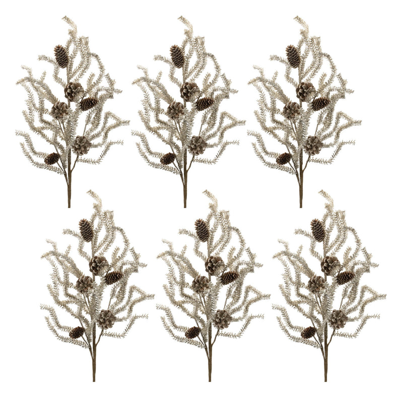 Melrose Tinsel Pine Spray (Set of 6)