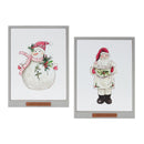 Melrose Framed Santa and Snowman Wall Art (Set of 2)