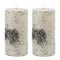Melrose FIA Wick Birch Design Pillar Candle (Set of 2)