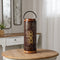 Melrose Punched Metal Lantern with Natural Wood Accents 19"H Farmhouse Brown