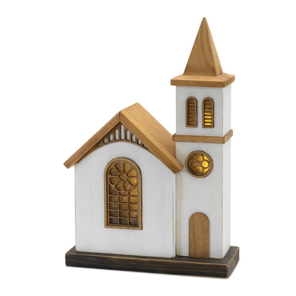 Melrose LED Lighted Winter Church Display 12"H