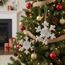 White Washed Wood Snowflake Ornament (Set of 12)