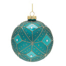 Melrose Geometric Glittered Glass Ball Ornament (Set of 6)