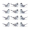 Melrose Feathered Bird Shelf Sitter (Set of 12)