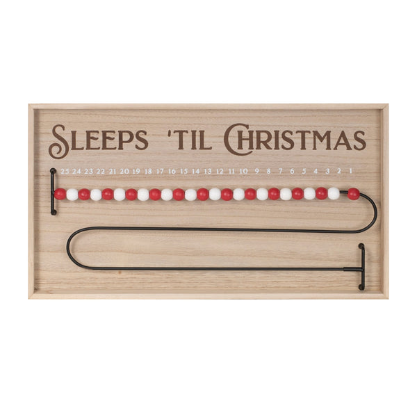 Melrose Wood Beaded Christmas Countdown 20"L