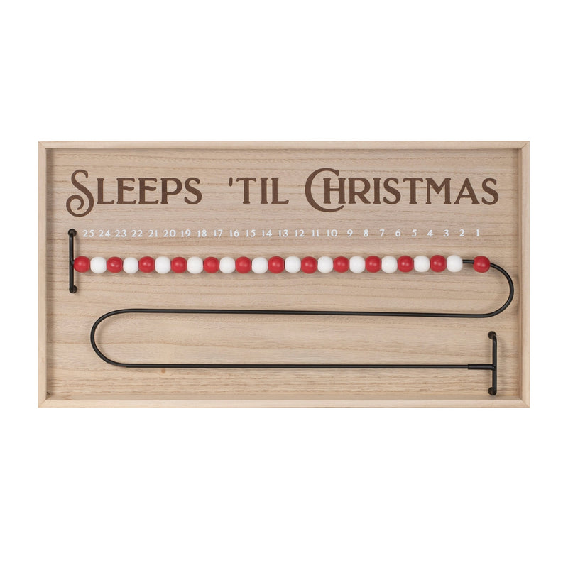 Melrose Wood Beaded Christmas Countdown 20"L