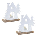 Melrose Metal House Tealight Candle Holder (Set of 2)