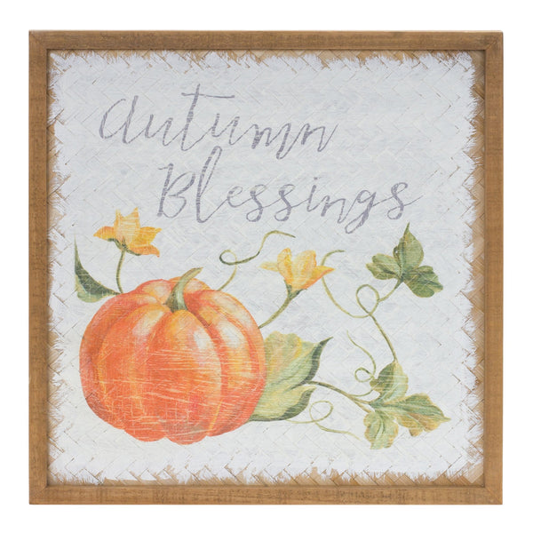 Melrose Autumn Blessing Pumpkin Sign (Set of 2)