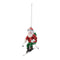 Melrose Glass Skiing Santa Oranment (Set of 6)