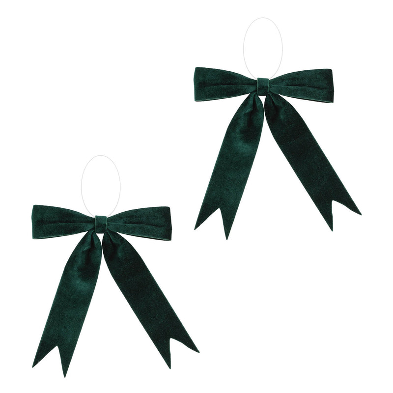 Melrose Emerald Green Holiday Bow (Set of 2)
